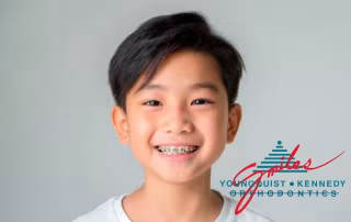 boy with metal braces